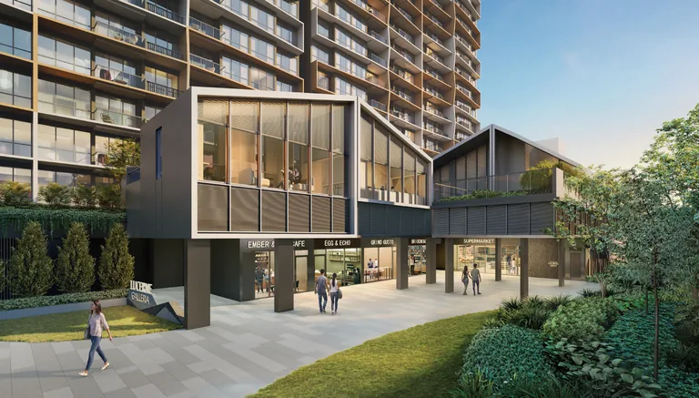 Lucerne Grand's Lucerne Galleria shops, cafe and supermarket at the first storey — artist's impression
