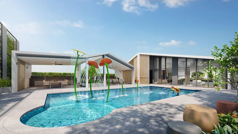 Lucerne Grand Kids Splash Pool and pool deck on level 3 — artist's impression